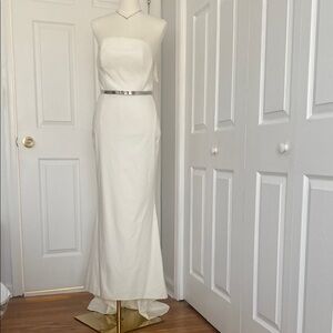 White Strapless Bridal Gown